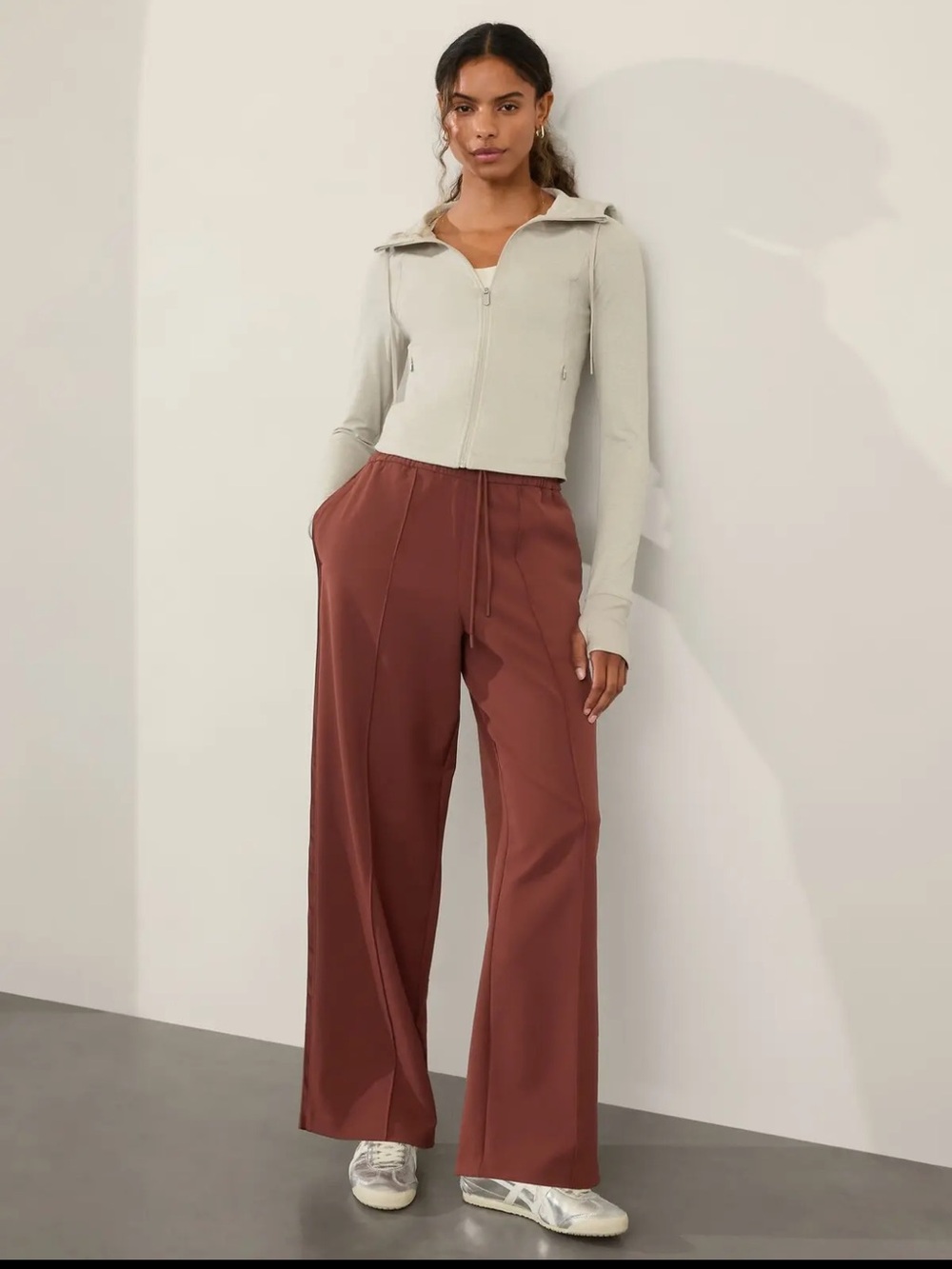 Athleta Endeavor Wide-Leg Pants in Cherrywood